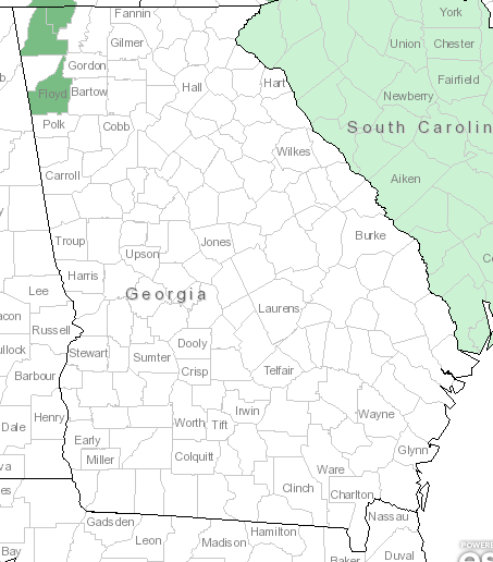 The range of Baptisia australis var. aberrans